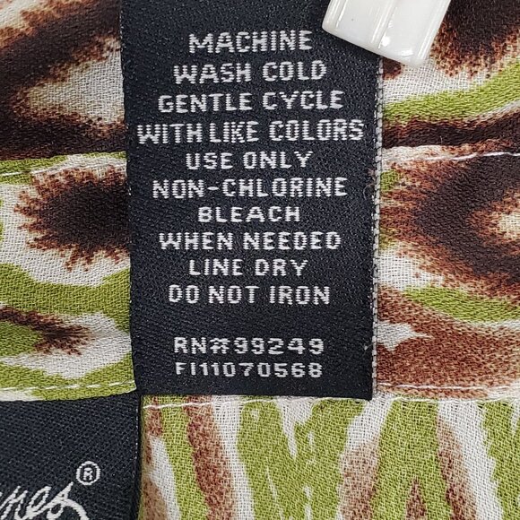 Maggie Barnes 5X Blouse Button Down Abstract Chiffon Flutter Ruffle Forest Fairy - Picture 5 of 10